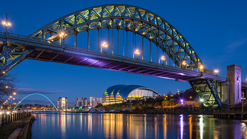 View of the Tyne bridge at night