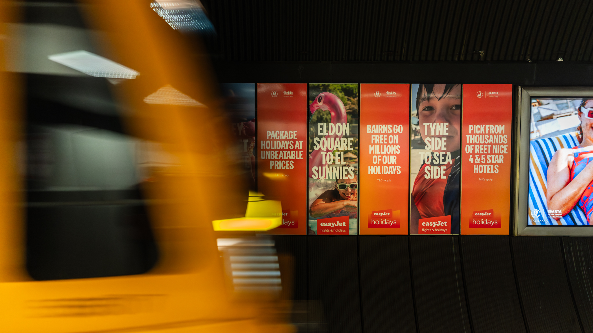 An advertisement on a Metro station