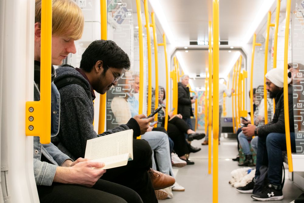 Customers on the Tyne and Wear Metro