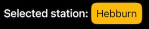 Station selector button on the Pop App