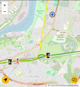 Map screen from the Pop App