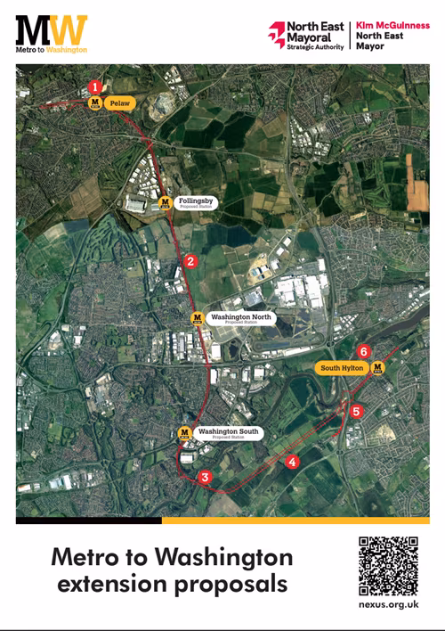 The Metro to Washington route map
