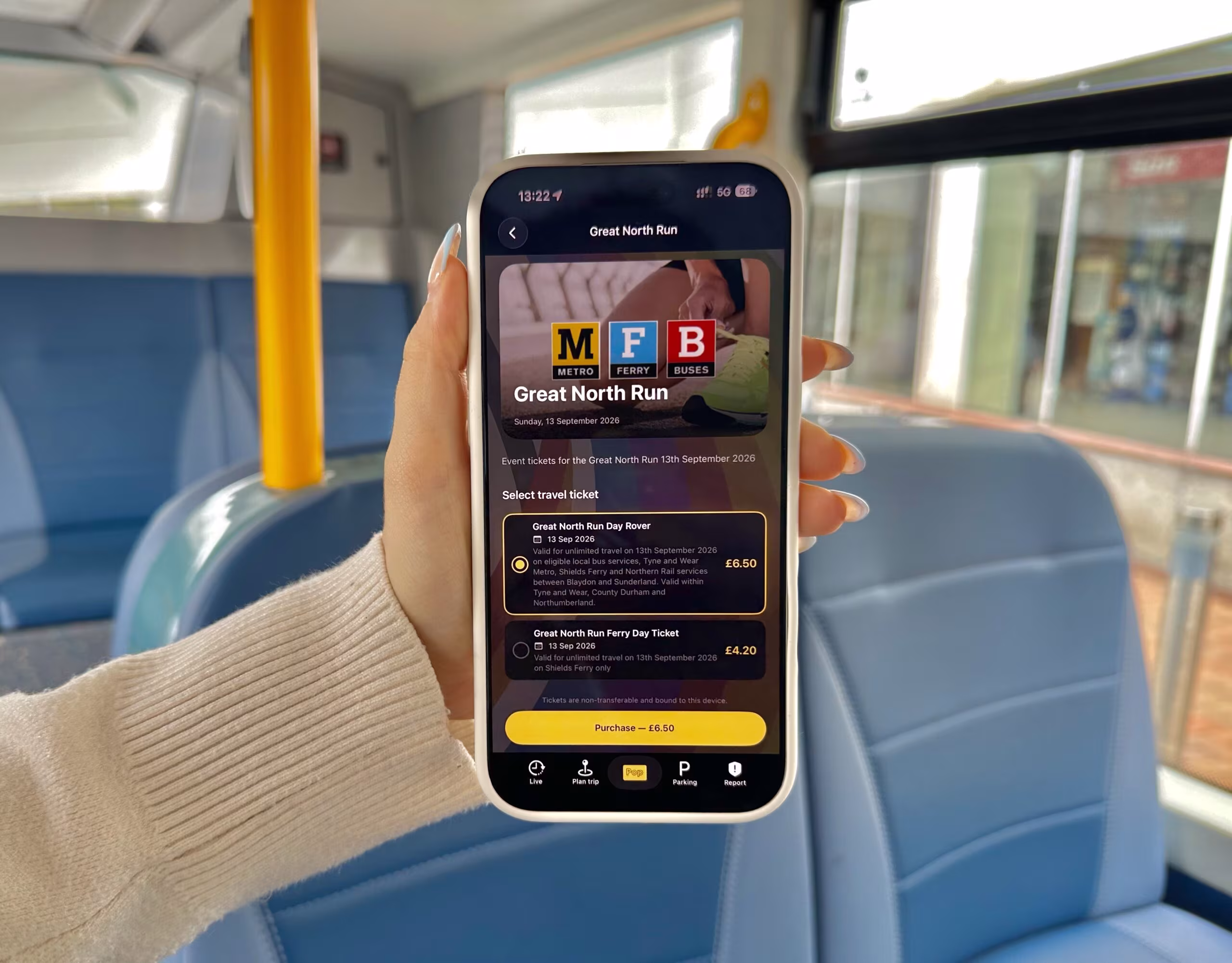 Great North Run digital travel ticket launches on Pop App